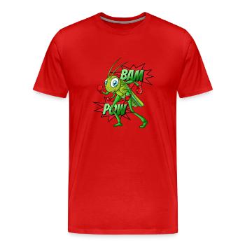 Boxe sauterelle - T-shirt bio Premium Homme - rouge - Devant - Damien (186cm)
