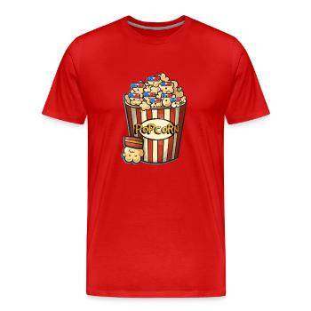 Popcorn - Men's Premium Organic T-Shirt - red - Front - Damien (186cm)