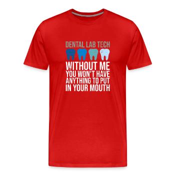 Zahnärztliches Labor- und Zahnklinik -Labor - T-shirt bio Premium Homme - rouge - Devant - Damien (186cm)