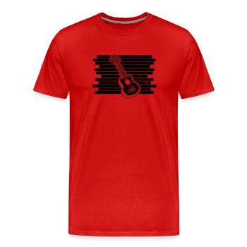 Ukulélé Joueur de ukulélé Ukuléléliste - T-shirt bio Premium Homme - rouge - Devant - Damien (186cm)