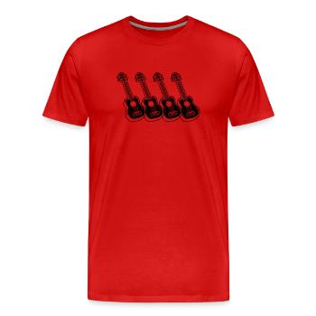 Ukulélé Joueur de ukulélé Ukuléléliste - T-shirt bio Premium Homme - rouge - Devant - Damien (186cm)