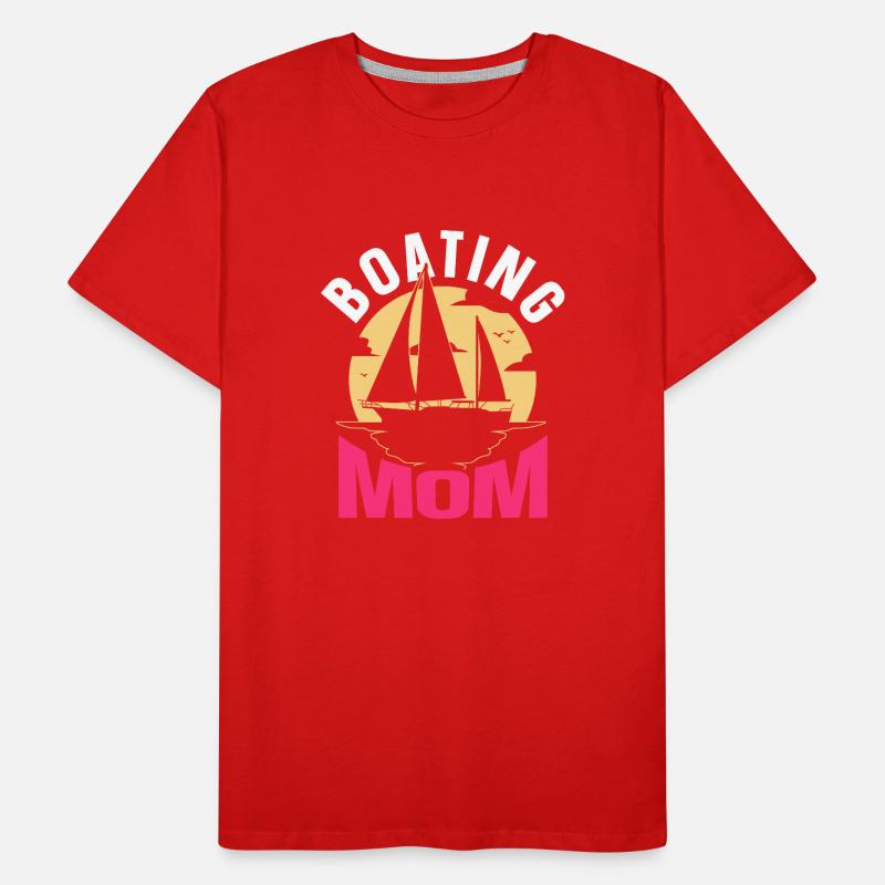 Bootfahrende Mutter Boot Yacht Bootfahren Schiff Männer Premium Bio T-Shirt