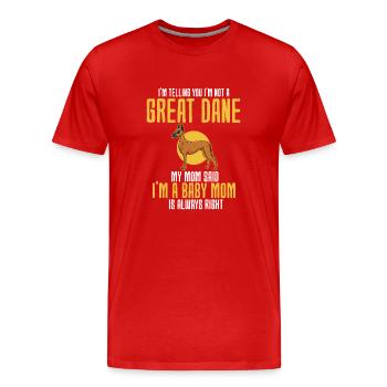 Dogue allemand - T-shirt bio Premium Homme - rouge - Devant - Damien (186cm)