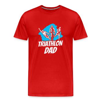 Triathlon Papa Triathlète Triathlons Triathlète - T-shirt bio Premium Homme - rouge - Devant - Damien (186cm)