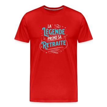 Retraite cadeau de Départ pour Retraité Carrière - T-shirt bio Premium Homme - rouge - Devant - Damien (186cm)