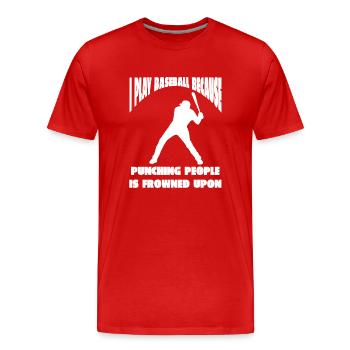 Baseball Baseball Player Baseball Player Baseball Team - Men's Premium Organic T-Shirt - red - Front - Damien (186cm)