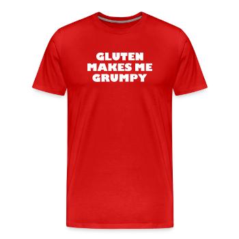 Allergie au gluten, sans gluten - T-shirt bio Premium Homme - rouge - Devant - Damien (186cm)