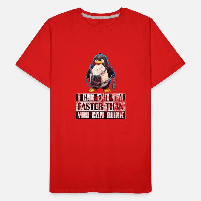 I Can Exit VIM Faster Than You Can Blink Linux Männer Premium Bio T-Shirt