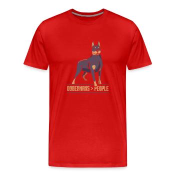 Dobermans > humains Chiens Doberman Doberman Doberman - T-shirt bio Premium Homme - rouge - Devant - Damien (186cm)