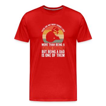 Magenchirurg Vater Und Adipositaschirurgie - Männer Premium Bio T-Shirt - Rot - Vorne - Damien (186cm)