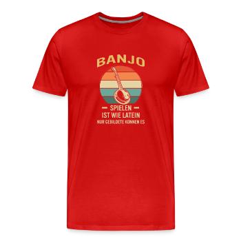 Banjo Banjospieler Banjoist - Männer Premium Bio T-Shirt - Rot - Vorne - Damien (186cm)