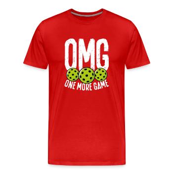 Noch Ein Pickleball Spiel - Männer Premium Bio T-Shirt - Rot - Vorne - Damien (186cm)