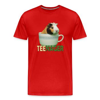 teenager, Merrschweinchen, witzige Wortspiel - Männer Premium Bio T-Shirt - Rot - Vorne - Damien (186cm)
