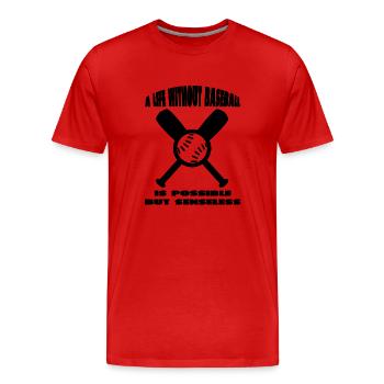 Baseball team Baseball players Baseball players - Men's Premium Organic T-Shirt - red - Front - Damien (186cm)