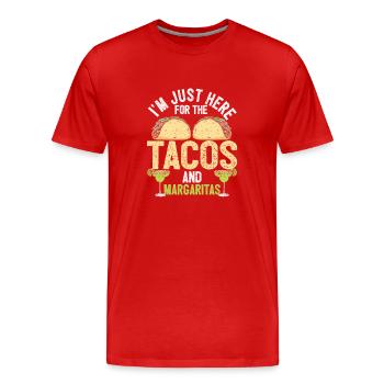 Je ne suis là que pour les tacos et les margaritas - T-shirt bio Premium Homme - rouge - Devant - Damien (186cm)