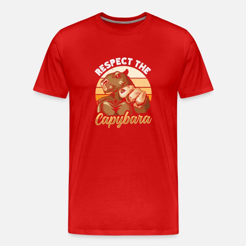 Respect The Capybara - Männer Premium Bio T-Shirt - Rot