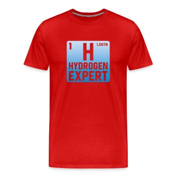 Hydrogen Expert Hydrogen Energy Element - Men's Premium Organic T-Shirt - red - Front - Damien (186cm)