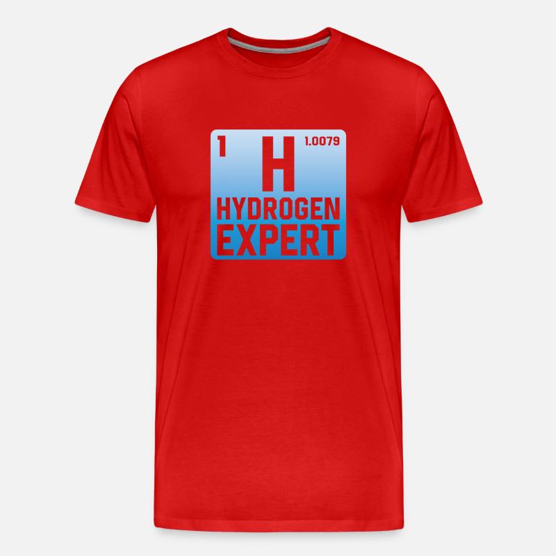 Hydrogen Expert Wasserstoff Energie Element - Männer Premium Bio T-Shirt - Rot