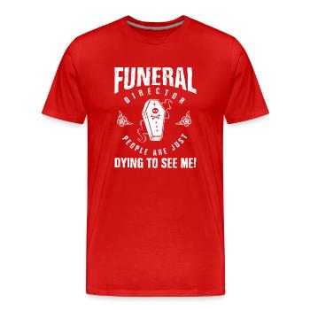 Funeral Homes, Funeral Homes - Men's Premium Organic T-Shirt - red - Front - Damien (186cm)