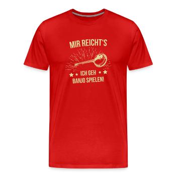 Banjo Banjospieler Banjoist - Männer Premium Bio T-Shirt - Rot - Vorne - Damien (186cm)