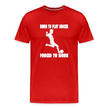 Fußballmannschaft Fußballspieler Fußballdesign - Männer Premium Bio T-Shirt - Rot - Vorne - Damien (186cm)