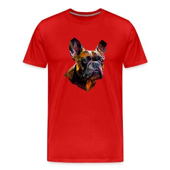 Français Bulldog Frenchie Französische Bulldogge - T-shirt bio Premium Homme - rouge - Devant - Damien (186cm)