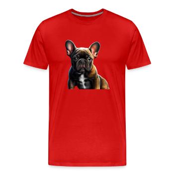 Français Bulldog Frenchie Französische Bulldogge - T-shirt bio Premium Homme - rouge - Devant - Damien (186cm)