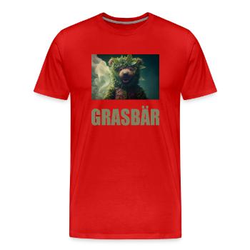 Grasbär Cannabis Weed Hanf Bär - Männer Premium Bio T-Shirt - Rot - Vorne - Damien (186cm)