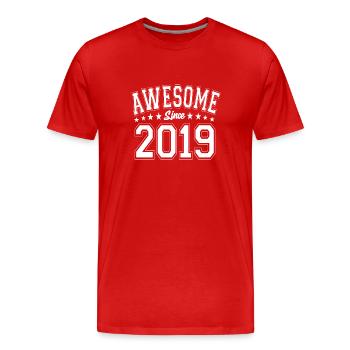 Awesome Since 2019 Birthday 2019 Vintage 2019 - Men's Premium Organic T-Shirt - red - Front - Damien (186cm)