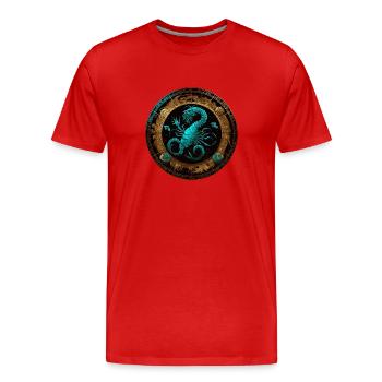 Portez votre signe du zodiaque astrologique avec fierté: Scorpion - T-shirt bio Premium Homme - rouge - Devant - Damien (186cm)