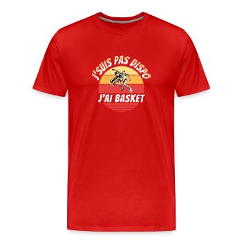 Basketball idée cadeau pour basketteur Sport Drôle - T-shirt bio Premium Homme - rouge - Devant - Damien (186cm)