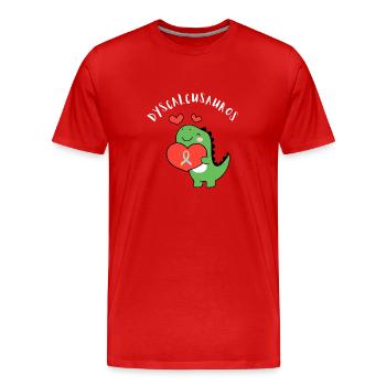 SPED Neurodiversité Dyscalculie - T-shirt bio Premium Homme - rouge - Devant - Damien (186cm)
