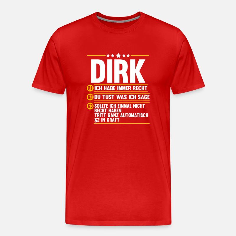 Dirk - Männer Premium Bio T-Shirt - Rot
