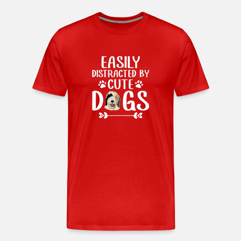 Sheepadoodle Doodle Hund - Männer Premium Bio T-Shirt - Rot
