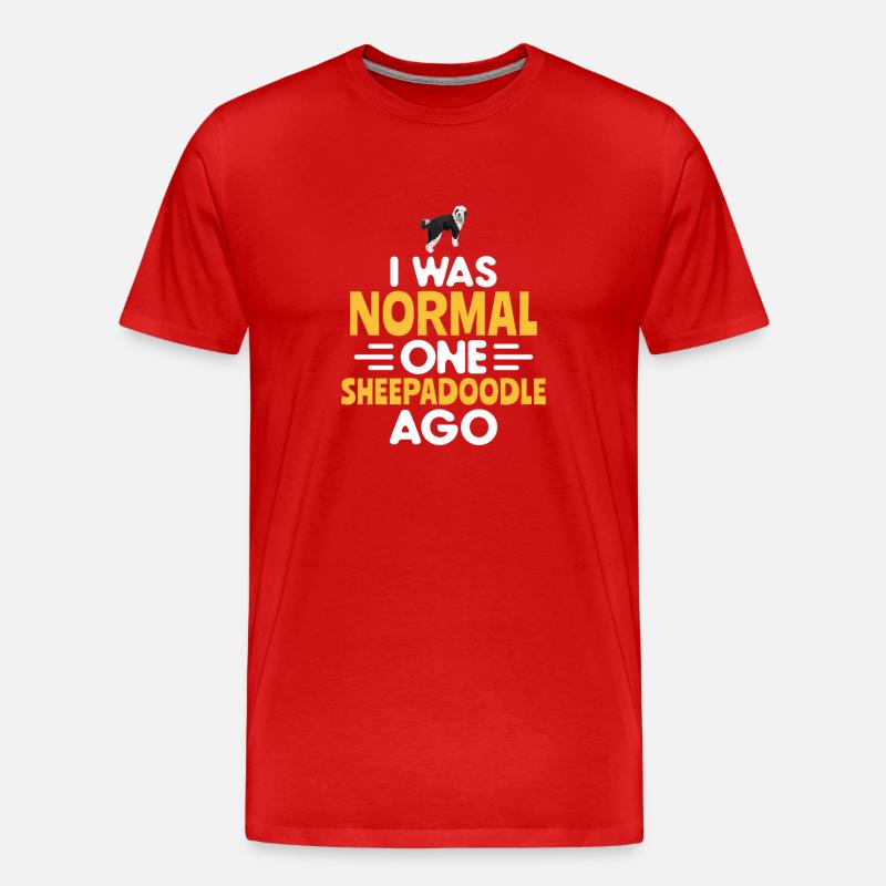 Sheepadoodle Doodle Hund - Männer Premium Bio T-Shirt - Rot