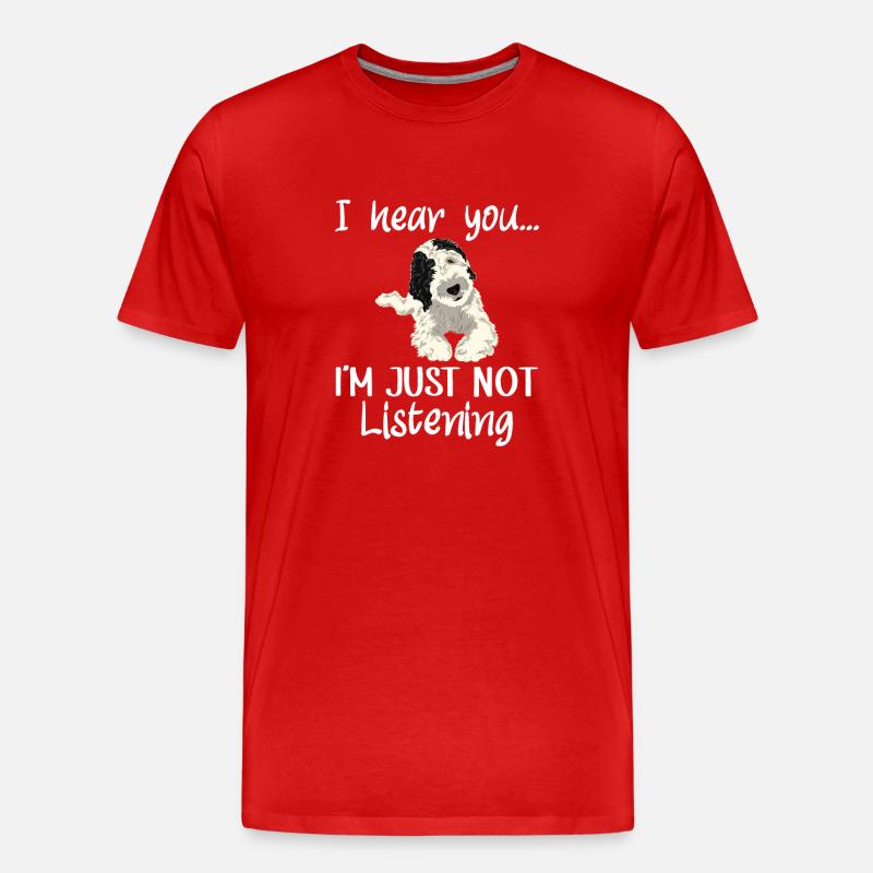 Sheepadoodle Doodle Hund - Männer Premium Bio T-Shirt - Rot