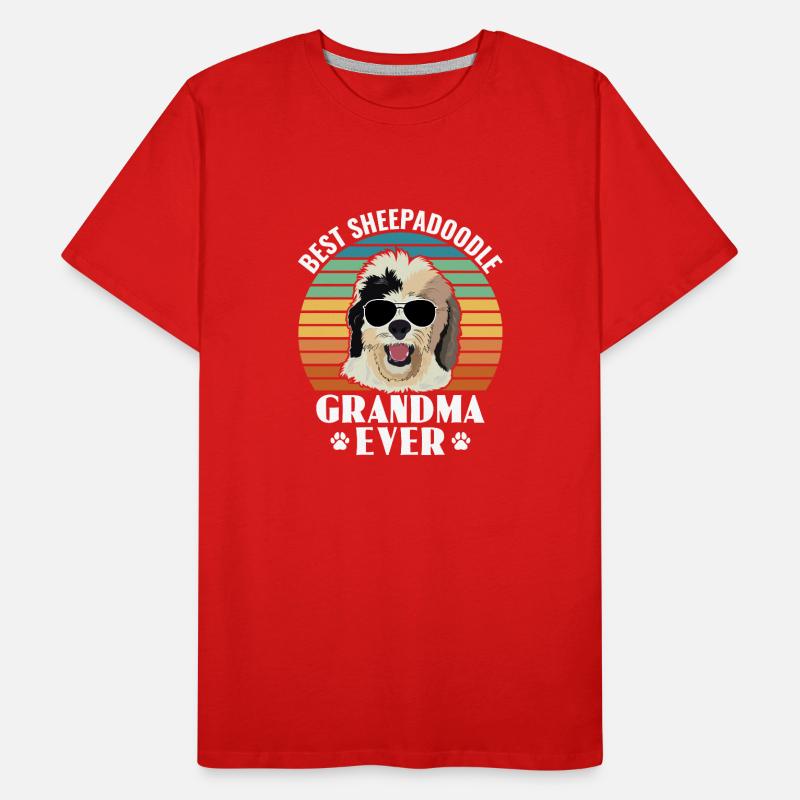 Sheepadoodle Doodle Chien T-shirt bio Premium Homme