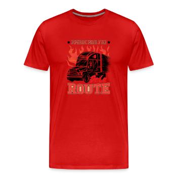 Camionneur Poids Lourd Routier - T-shirt bio Premium Homme - rouge - Devant - Damien (186cm)
