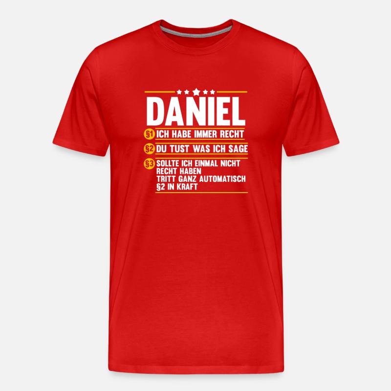 Daniel - Männer Premium Bio T-Shirt - Rot