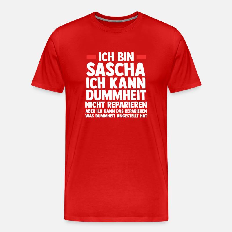 Sascha - Männer Premium Bio T-Shirt - Rot