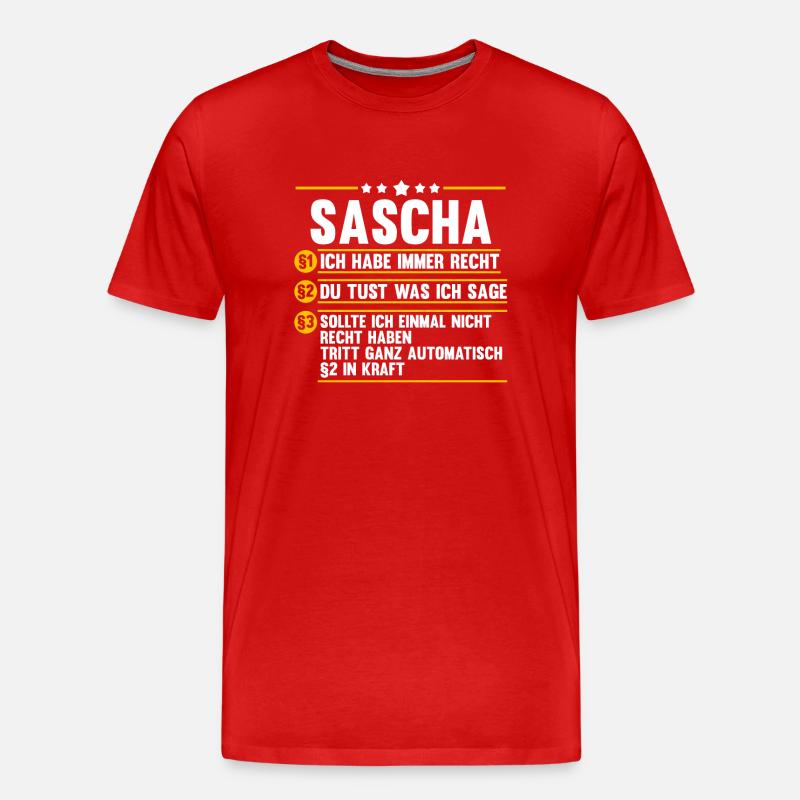 Sascha - Männer Premium Bio T-Shirt - Rot
