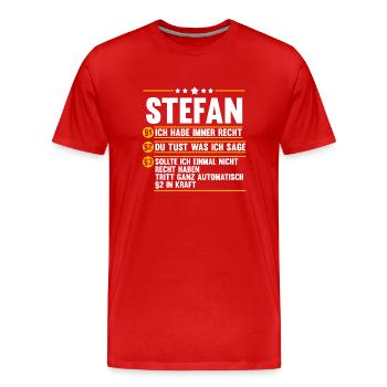 Stefan - Männer Premium Bio T-Shirt - Rot - Vorne - Damien (186cm)