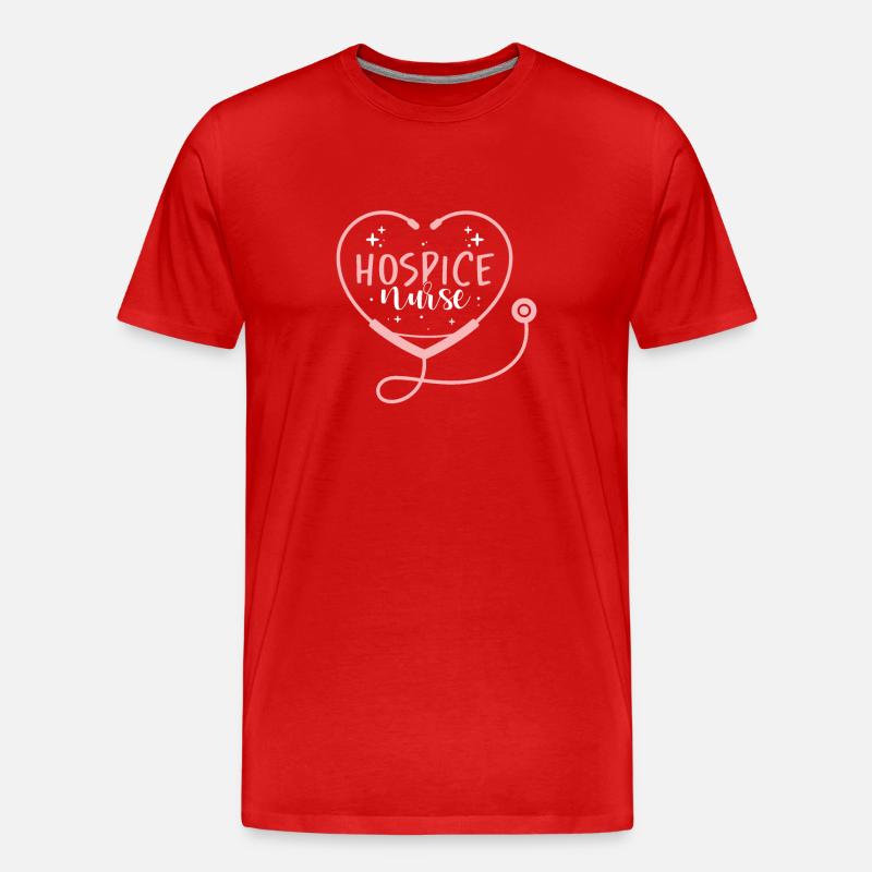 Hospiz-Schwester - Männer Premium Bio T-Shirt - Rot