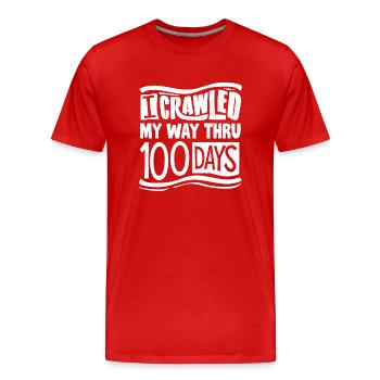 100 days school, 100 days smarter, school - Men's Premium Organic T-Shirt - red - Front - Damien (186cm)