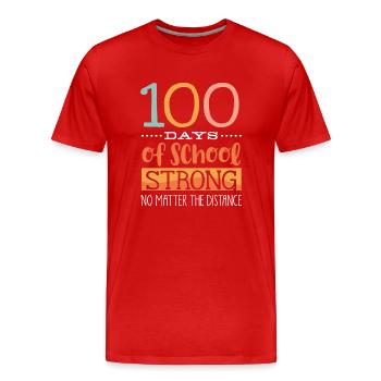 100 days school, 100 days smarter, school - Men's Premium Organic T-Shirt - red - Front - Damien (186cm)