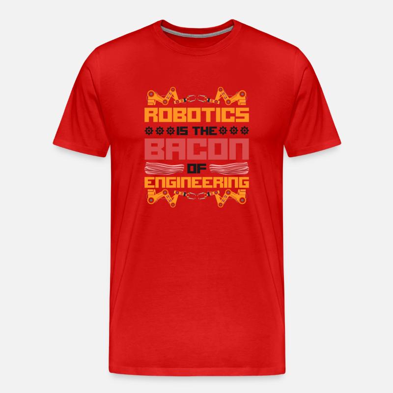 Robot Robotics Engineer Bacon - Männer Premium Bio T-Shirt - Rot