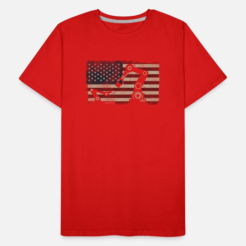 Robot Robotics Engineer American Men's Premium Organic T-Shirt