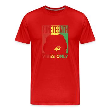 Seulement Juneteenth Vibes Black African American 1865 - T-shirt bio Premium Homme - rouge - Devant - Damien (186cm)