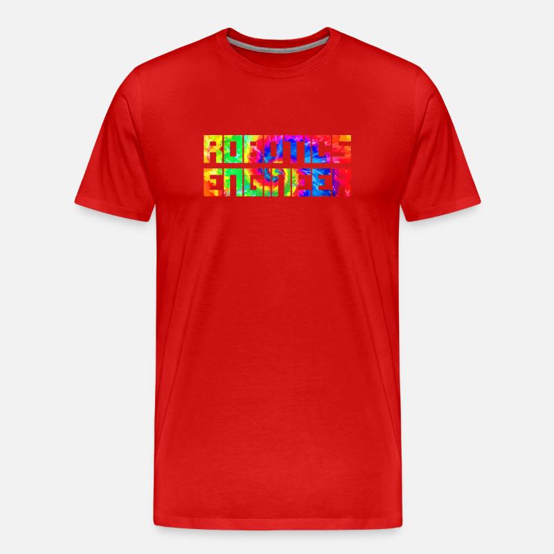 Robot Robotics Engineer Tie Dye - Männer Premium Bio T-Shirt - Rot