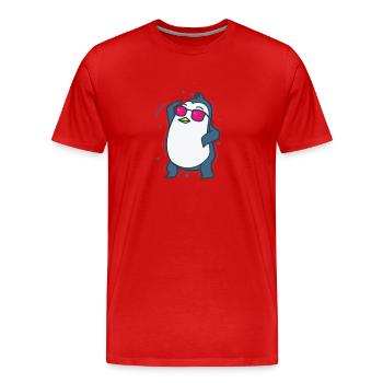 Penguin dancing Antarctica bird - Men's Premium Organic T-Shirt - red - Front - Damien (186cm)